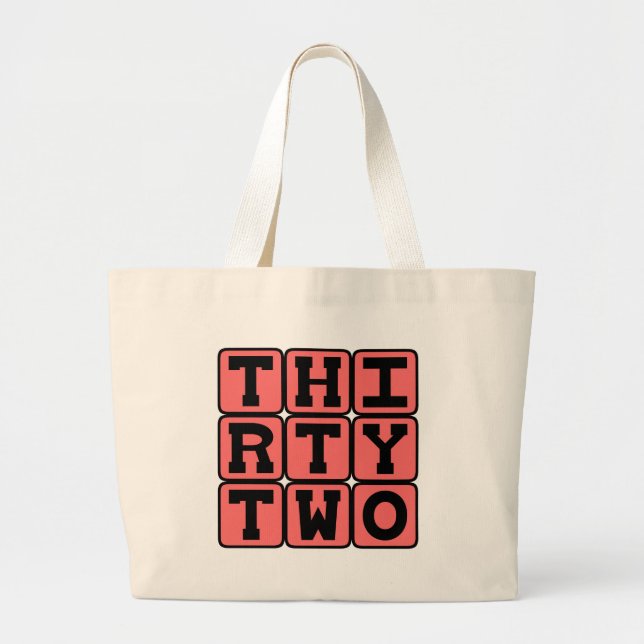 Bolso De Tela Gigante Treinta y Dos, Número 32 (Frente)