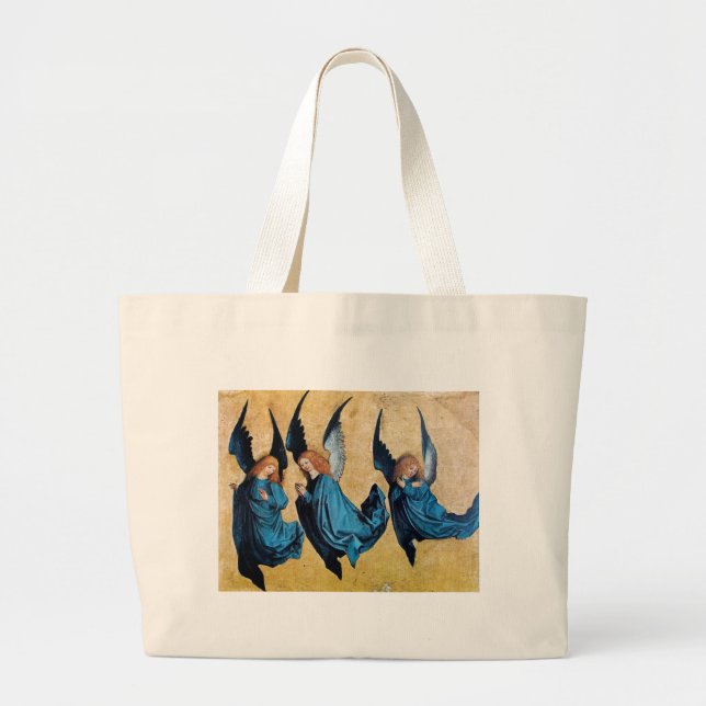 BOLSO DE TELA GIGANTE TRES ÁNGELES EN AZUL (Frente)