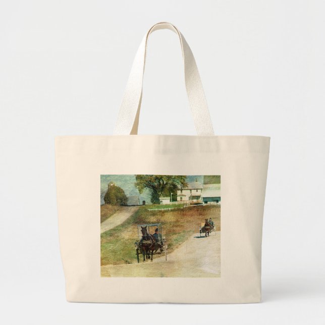 Bolso De Tela Gigante Tres buggies Amish (Frente)