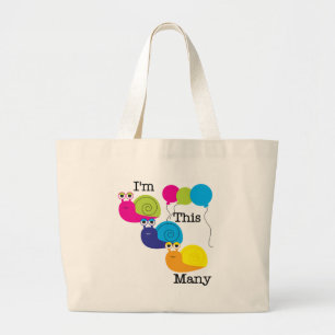 Bolso De Tela Gigante Tres caracoles soy estas muchas camisetas y regalo