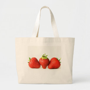Bolso De Tela Gigante Tres fresas sobre el yate blanco