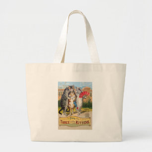 Bolso De Tela Gigante Tres Gatitos Ilustración de Mamá Oca