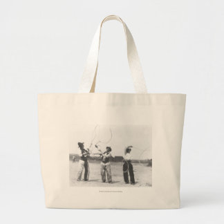 Bolso De Tela Gigante Tres hombres lassoing.