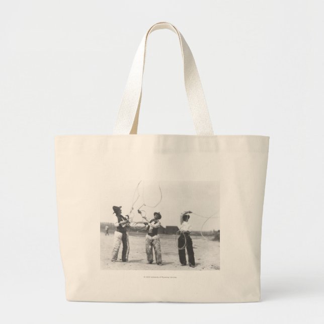 Bolso De Tela Gigante Tres hombres lassoing. (Frente)