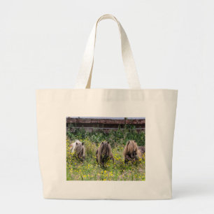 Bolso De Tela Gigante Tres sementales del potro de Shetland - tote