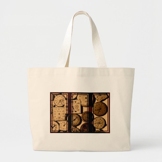 Bolso De Tela Gigante Tríptico de reloj antiguo (Frente)