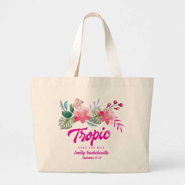 Bolso De Tela Gigante Tropic como si estuviera caliente Fiesta de fin de (Frente)
