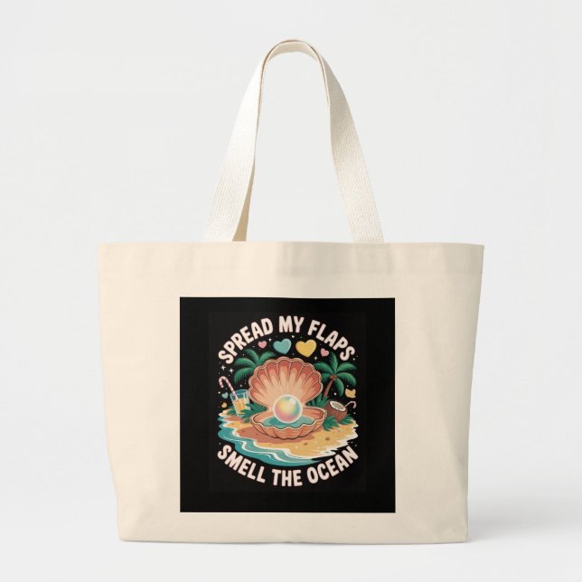 Bolso De Tela Gigante Tropical Tease  Spread My Flaps, Smell the Ocean  (Frente)