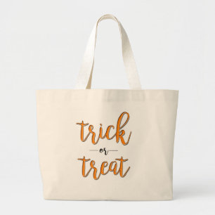 Bolso De Tela Gigante truco o trato halloween naranja negro simple