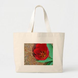 Bolso De Tela Gigante Tulipán rojo y amarillo primavera