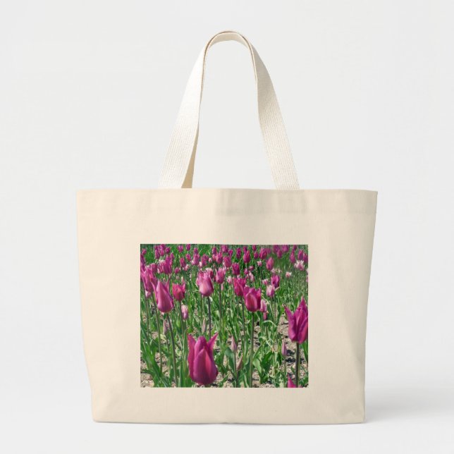 Bolso De Tela Gigante Tulipanes púrpura Regal (Frente)