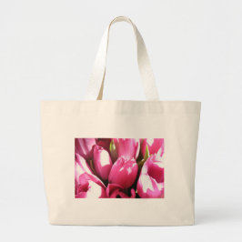 Bolso De Tela Gigante Tulipanes rosados