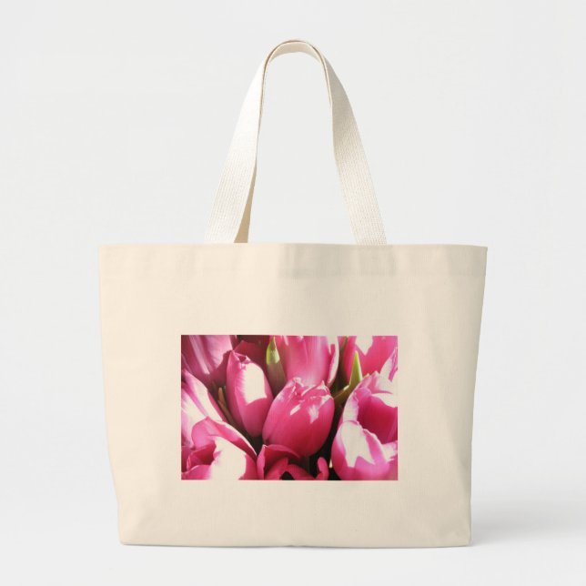 Bolso De Tela Gigante Tulipanes rosados (Frente)