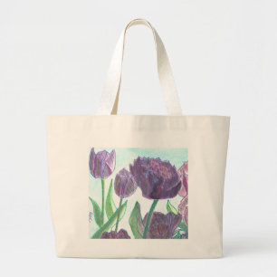 Bolso De Tela Gigante Tulipanos