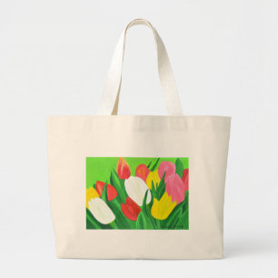 Bolso De Tela Gigante Tulipanos2