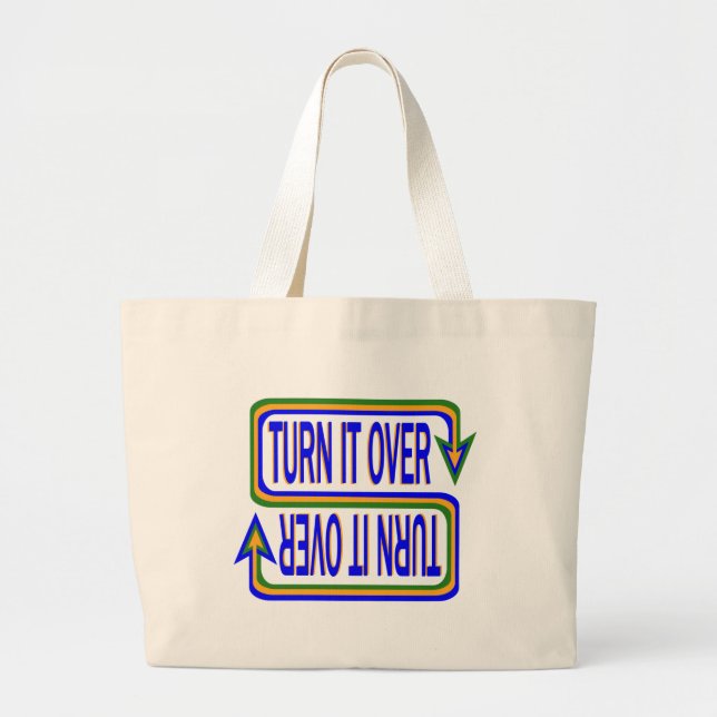 Bolso De Tela Gigante Turn It Over Inspirational Saying Quote (Frente)