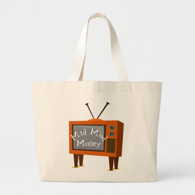 Bolso De Tela Gigante TV de consola retro de ojos de conejo (Frente)