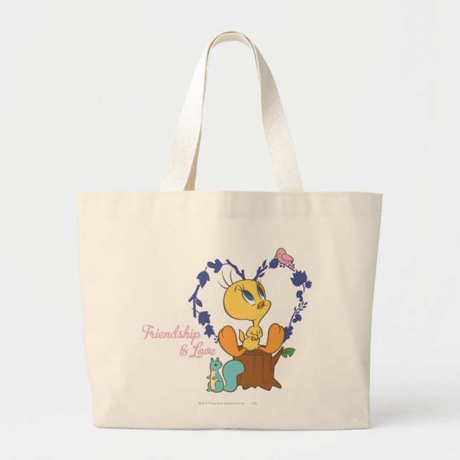 Bolso De Tela Gigante Tweety "Friendand Love" (Frente)