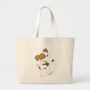 Bolso De Tela Gigante Ukulele lindo del perrito