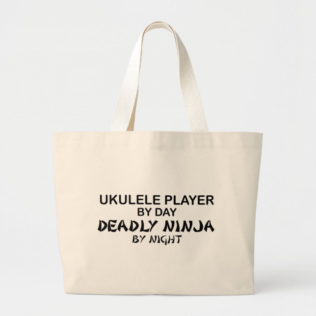 Bolso De Tela Gigante Ukulele Ninja mortal por noche (Frente)