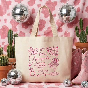 Bolso De Tela Gigante Última Vaquera de Disco Rodeo Fiesta de Despedida