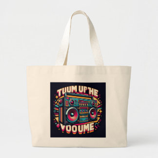 Bolso De Tela Gigante Un gráfico de una caja de boom grande con "Turn Up
