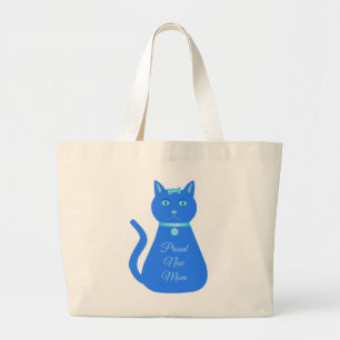Bolso De Tela Gigante Un niño pequeño y azul, un gato, Personalizado org