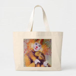 Bolso De Tela Gigante Un payaso dulce tocando el violín