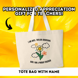 Bolso De Tela Gigante Un profesor muy orgulloso Personalizado de la gran