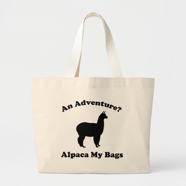 Bolso De Tela Gigante ¿Una aventura? Alpaca My Bags (Frente)