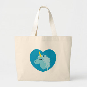 Bolso De Tela Gigante Unicornio azul
