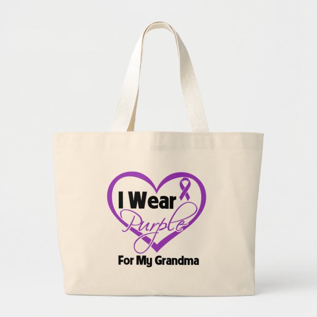 Bolso De Tela Gigante Uso Cinta Purple Heart - Abuela (Frente)