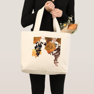 Bolso De Tela Gigante Uvas de escarcha de Art Nouveau
