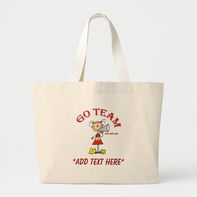 Bolso De Tela Gigante Va la animadora del equipo (Frente)