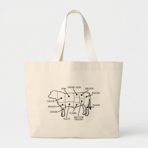 BOLSO DE TELA GIGANTE VACA DE GANADO