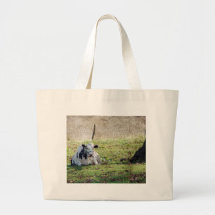 Bolso De Tela Gigante Vaca lechera en reposo