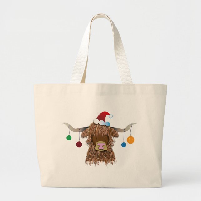 Bolso De Tela Gigante Vaca navidad (Frente)
