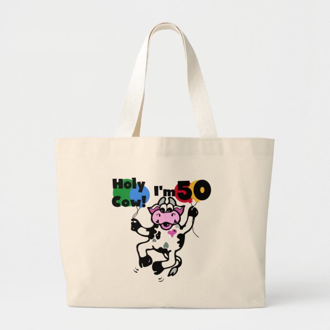 Bolso De Tela Gigante Vaca santa soy 50 camisetas y regalos (Frente)