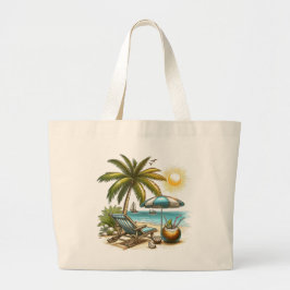 Bolso De Tela Gigante Vacaciones en tiempo de playa
