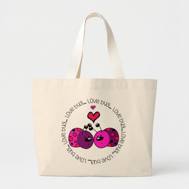 Bolso De Tela Gigante Valentine Love Bug (Frente)