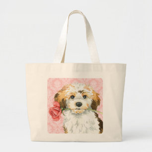 Bolso De Tela Gigante Valentine Rosa Havanese