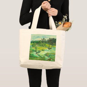 Bolso De Tela Gigante valle verde Watercolor