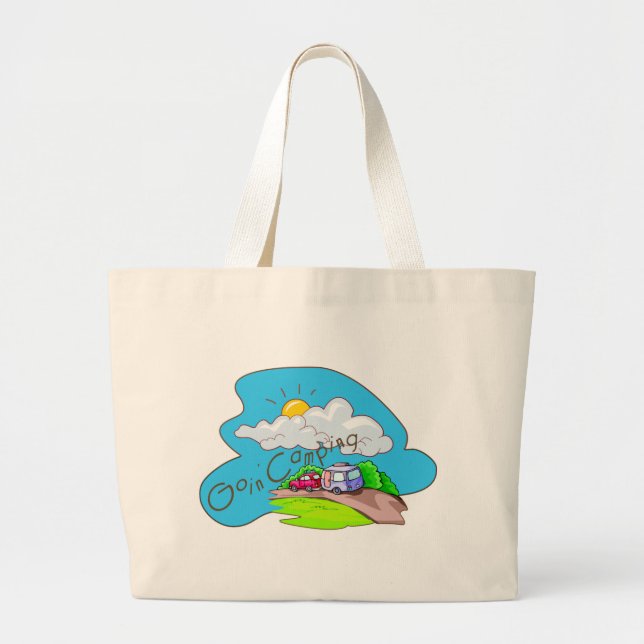 Bolso De Tela Gigante Vamos a acampar (Frente)