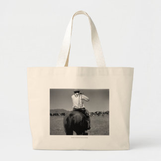 Bolso De Tela Gigante Vaquero en un caballo con dos marcas