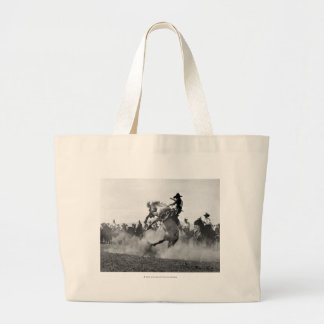 Bolso De Tela Gigante Vaquero en un caballo salvaje bucking