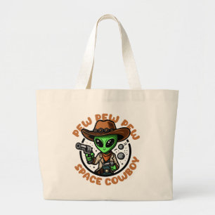 Bolso De Tela Gigante Vaquero Espacial Alien Divertido