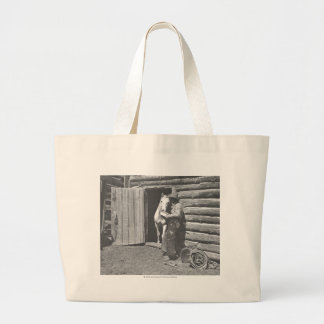 Bolso De Tela Gigante Vaquero que lee una letra