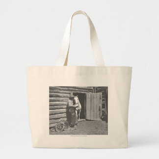 Bolso De Tela Gigante Vaquero que lee una letra