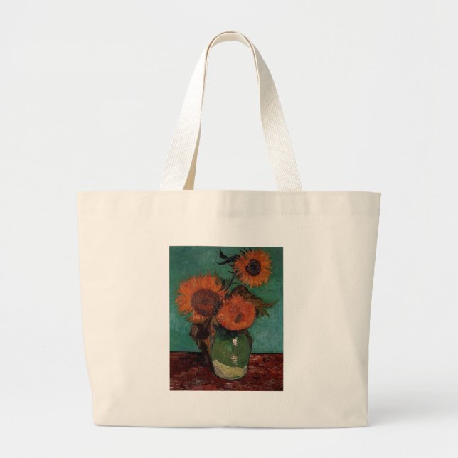 Bolso De Tela Gigante Vase con tres girasoles, Vincent van Gogh (Frente)