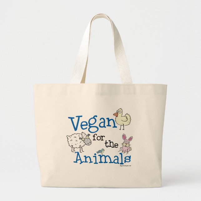 Bolso De Tela Gigante Vegan por los animales (Frente)